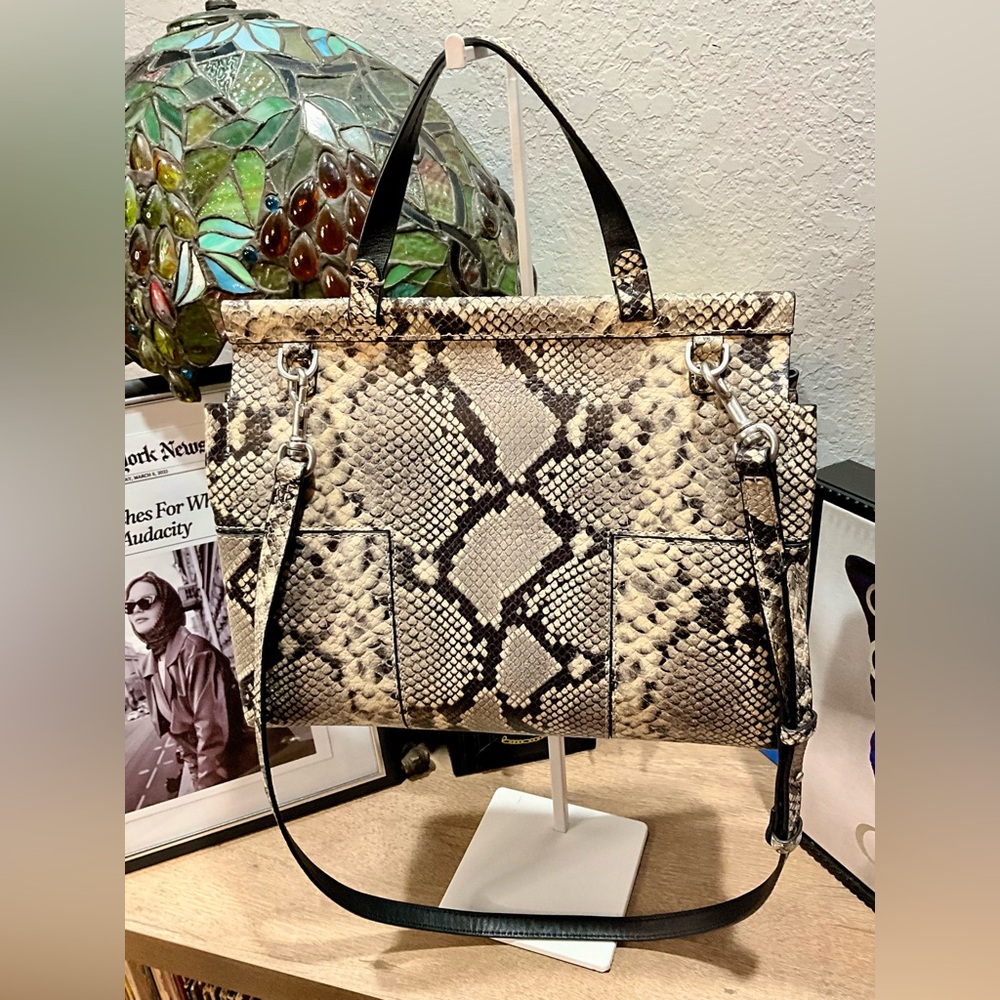 Tory Burch Gemini Link Snake Print Tote - Picture 2 of 6